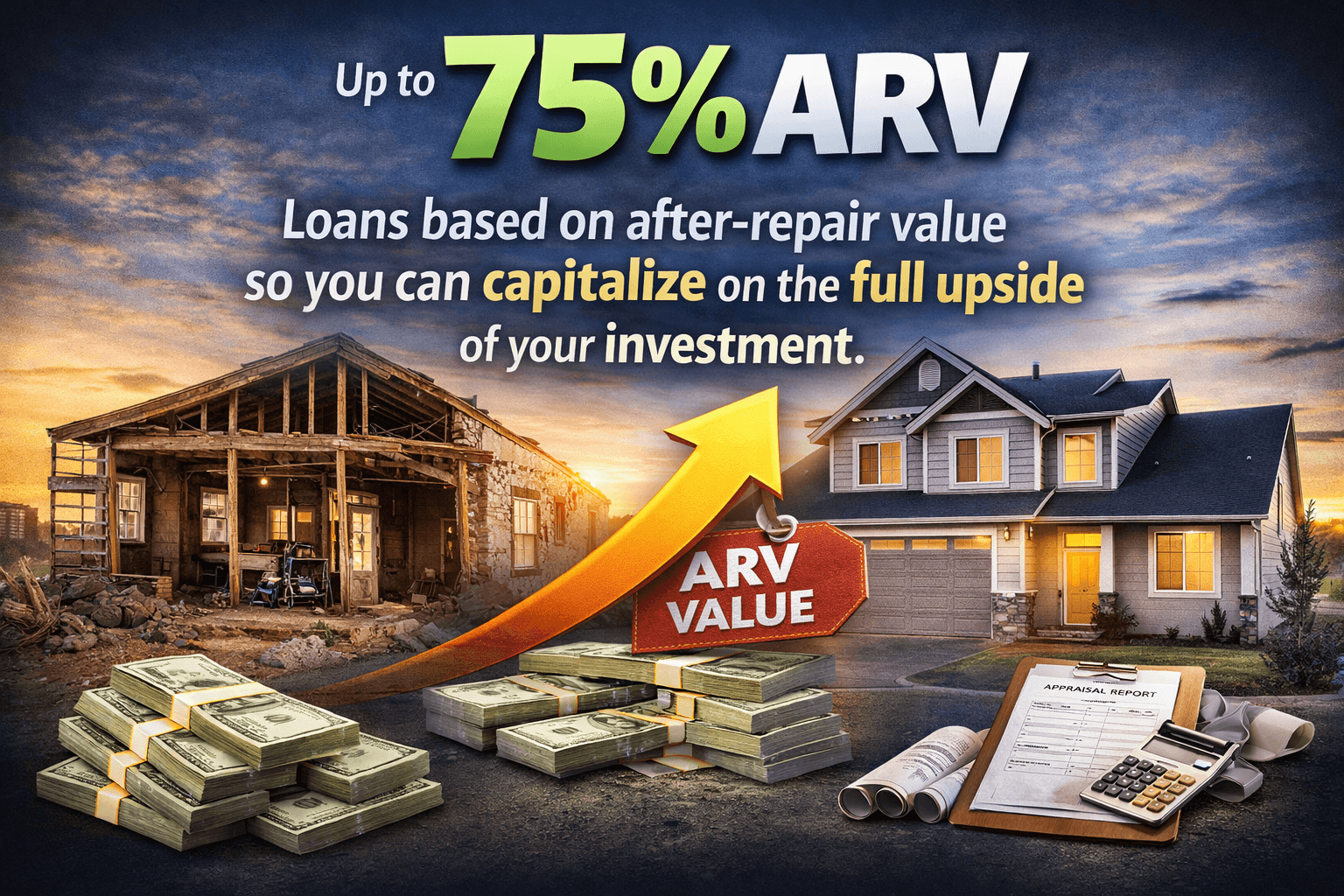 Up to 75% ARV